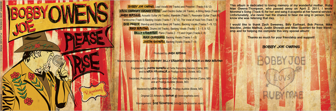 Bobby Joe Owens Please Rise for Rinkled Rooster Design by Sophie Lo